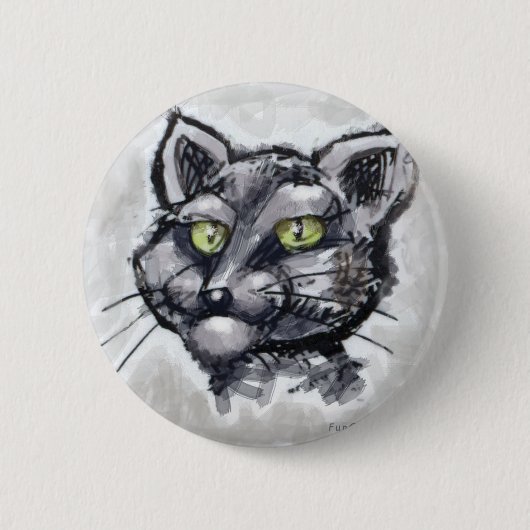 Kortharige Kat Ronde Button 5,7 Cm (Voorkant)