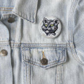 Kortharige Kat Ronde Button 5,7 Cm (In situ)