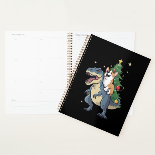 Kortharige Kerst Dinosaurus Boom Rex Vakantie Kers Planner (Display)