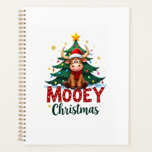 Kortharige koe Heifer Kerstman Hoed Mooey Kerstboo Planner