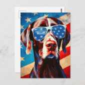 Kortharige Pointer 4th van juli Onafhankelijkheids Briefkaart (Voorkant / Achterkant)