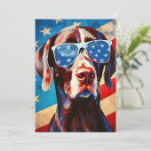 Kortharige Pointer 4th van juli Onafhankelijkheids Feestdagenkaart (Staand voorkant)