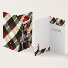 Kortharige Pointer GSP-hond Vakantie Plaid Kerstmi Kaart