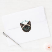  kortharige Siamese kat · Gepersonaliseerd Ronde Sticker (Envelop)
