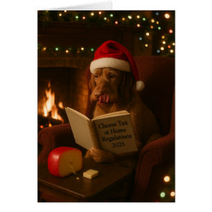 Kortharige Vizsla 'Kaasbelasting' Kerstkaart
