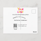 Korting aanbieding diensten contact Spa massage sa Briefkaart (Achterkant)