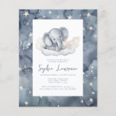 Korting Baby Olifant Baby shower Invitation (Voorkant)