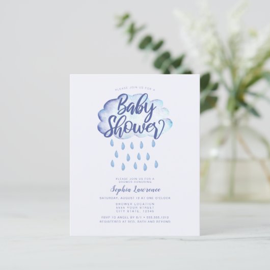 Korting - Baby shower voor cloud en regendruppels (Staand voorkant)