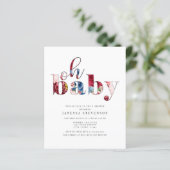 Korting Blauw en Rode Floral, Baby shower (Staand voorkant)