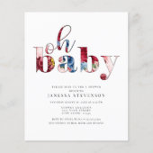 Korting Blauw en Rode Floral, Baby shower (Voorkant)