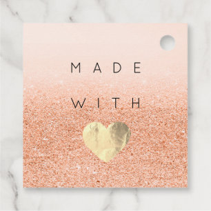 Korting Code Logo Gold Heart Bedankt Glitter Bedankjes Labels