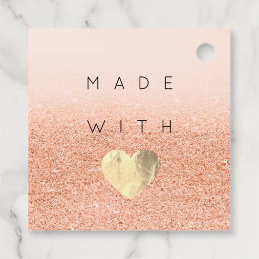 Korting Code Logo Gold Heart Bedankt Glitter Bedankjes Labels (Achterkant)