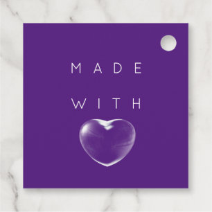 Korting Code Logo Gold Heart Hartelijk dank Paars Bedankjes Labels