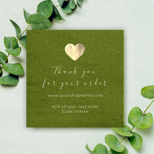 Korting Code Logo Gold Heart Kraft - Groen Bedankjes Labels
