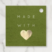 Korting Code Logo Gold Heart Kraft - Groen Bedankjes Labels (Achterkant)