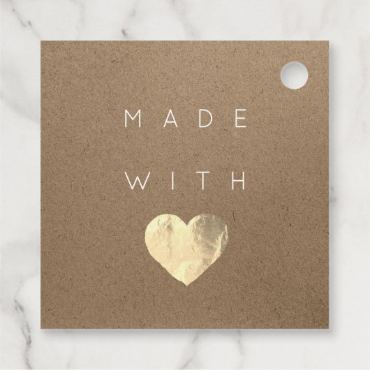 Korting Code Logo Gold Heart Kraft Hartelijk dank Bedankjes Labels (Achterkant)