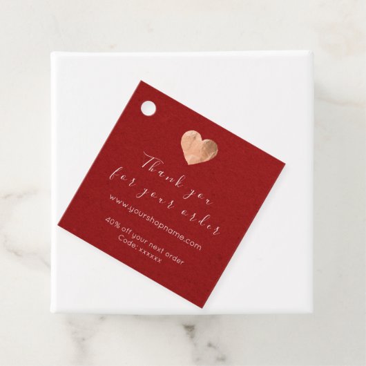 Korting Code Logo Roos Harde rood Dank u Bedankjes Labels (In situ)