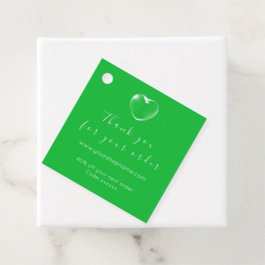 Korting Code Logo Winkelhart Hartelijk dank Groen Bedankjes Labels (In situ)