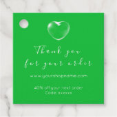 Korting Code Logo Winkelhart Hartelijk dank Groen Bedankjes Labels (Voorkant)