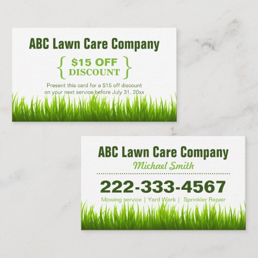 Korting Coupon Gazonverzorging Landscaping Gift Ka (Voorkant / Achterkant)