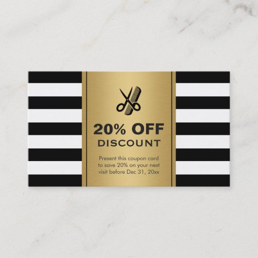 Korting Coupon Hair Salon Gold Black Schaar (Voorkant)