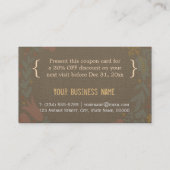 Korting Coupon Kaart - Elegante Linnen Bloemenkran (Achterkant)