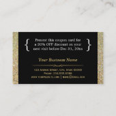 Korting Coupon Kaart Gold Glitter Black Mode (Achterkant)
