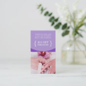 Korting Coupon Kaart Paarse Bloemen Nail Salon SPA (Staand voorkant)