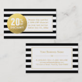 Korting Coupon Kaart - Zwart en Wit Goud Label (Voorkant / Achterkant)