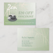 Korting Coupon Loyalty ZEN Stones Massage Therapy (Voorkant / Achterkant)