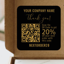 Korting Coupon QR Code Business Gold Bedankt
