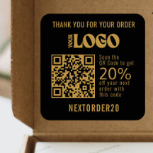 Korting Coupon QR Code Business Logo Gold