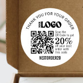 Korting Coupon QR Code Zakelijk Logo Wit Ronde Sticker