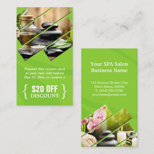 Korting Coupon Zen Spa Salon Massage Therapeut (Voorkant / Achterkant)