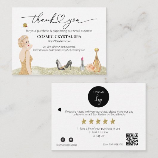 *~* Korting DANK U LOGO AP8 Review QR Informatiekaartje (Voorkant / Achterkant)