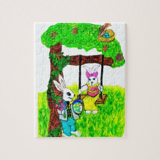 KORTING EENVOUDIGERE BUNNY-puzzel Legpuzzel (Verticaal)