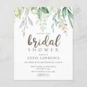 Korting Groene Floral Bridal Shower Invitations (Voorkant)