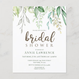 Korting Groene Floral Bridal Shower Invitations