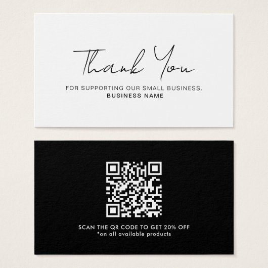 Korting Hartelijk dank voor uw zakelijke QR-kaart Visitekaartje (Voorkant /achterkant)