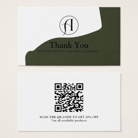 Korting Hartelijk dank voor uw zakelijke QR-kaart Visitekaartje (Voorkant /achterkant)