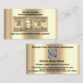 Korting invoegen Kaart 20$ Online QR-codes Gold Visitekaartje (Voorkant / Achterkant)