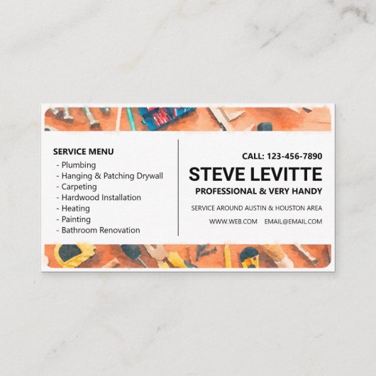 Korting kaartje: Handymandiensten Visitekaartje (Achterkant)