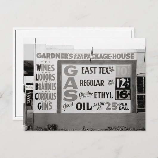 Korting Liquor & Gasoline, 1939 Briefkaart (Voorkant / Achterkant)