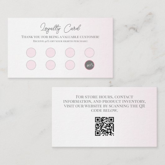 Korting Loyaliteit Kaart Visitekaartje (Voorkant / Achterkant)