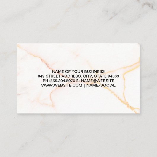 Korting | Marmer Visitekaartje (Achterkant)