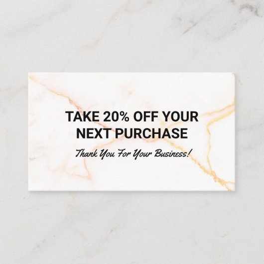 Korting | Marmer Visitekaartje (Voorkant)