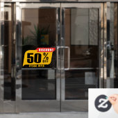 Korting op 50 procent van speciale aanbieding raamsticker (Kantoordeur)