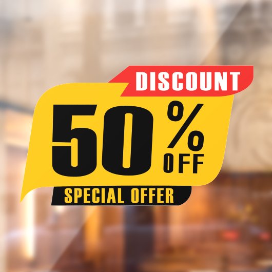 Korting op 50 procent van speciale aanbieding raamsticker (Vel 2)
