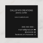 Korting op Artsy White Black van klanten Hartelijk Vierkante Visitekaartje (Achterkant)