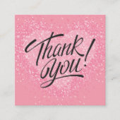 Korting op de roze hartritme Bedankt Vierkante Visitekaartje (Voorkant)